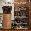 Yaellede Wooden Coffee Straw Holder Dispenser for Counter, Reusable Drinking