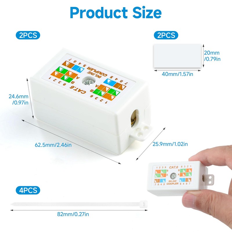 UIHRLM 2 Pack RJ45 Cat6 Junction Box, High-Speed LAN/Powerline Punch