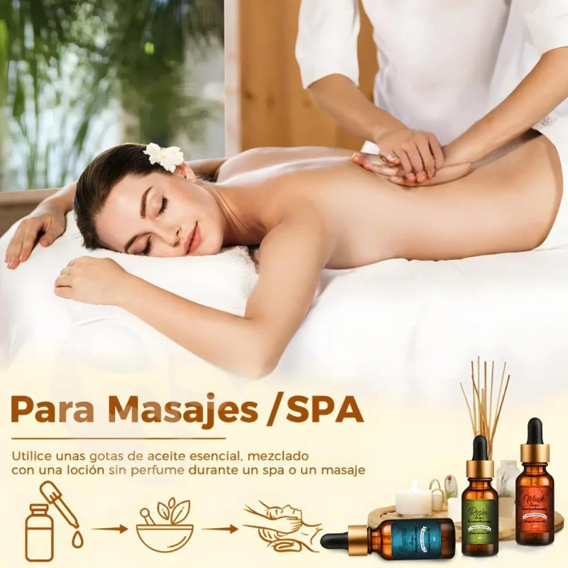 Kit De 12 Aceites Esenciales 100% Natural Para Difusor Y