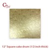 Cakebon Cake Boards Square - Sturdy 1/2 Inch Thick Drums