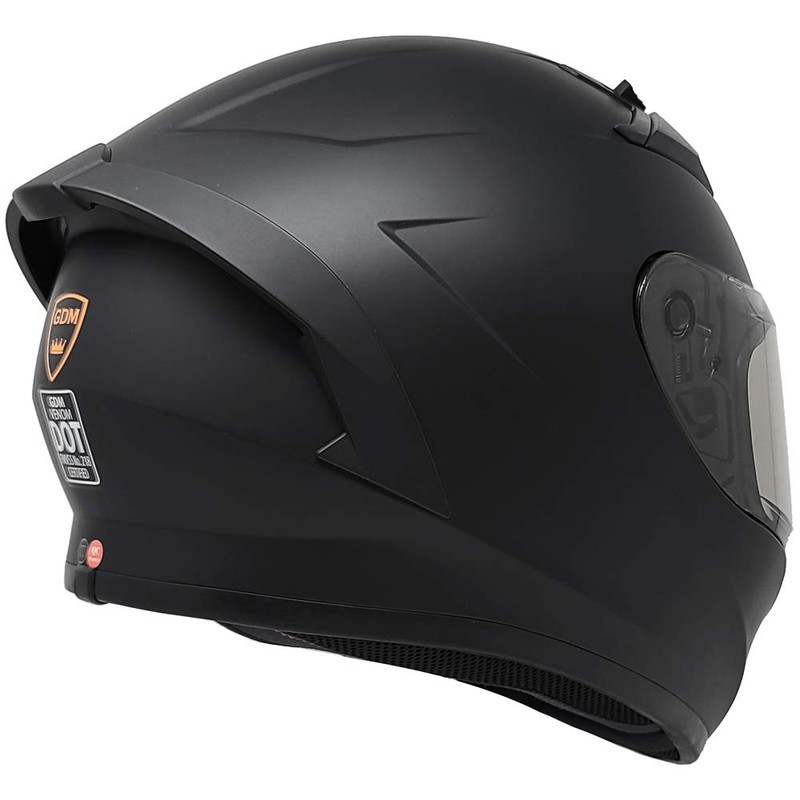 GDM Venom Motorcycle Helmet Full Face (Matte Black - Tinted