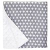Baby Elephant Ears Large Pram/Crib Blanket Wrap - Grey Stars/Cross