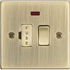 13A Switched Fused Spur Unit with Neon - Square Edge Antique Brass