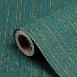 Biyoee Teal Grasscloth Peel and Stick Wallpaper Texture Contact Paper 15.7" X 120" Self-Adhesive Wallpaper Faux Grasscloth Removable Wallpaper Cabinets Counter Top Liners
