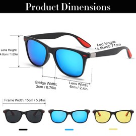 Beipegin 3Pcs Polarized Sunglasses Men Women, Sports Sunglasses with 100% UV Protection for Outdoor