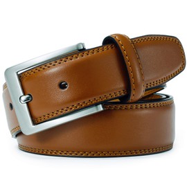 XOUXOU Men's Casual Leather Jeans Belts Classic Work Business Dress Belt with Prong Buckle for Men, Brown A(s101), 38 (Waist 36)