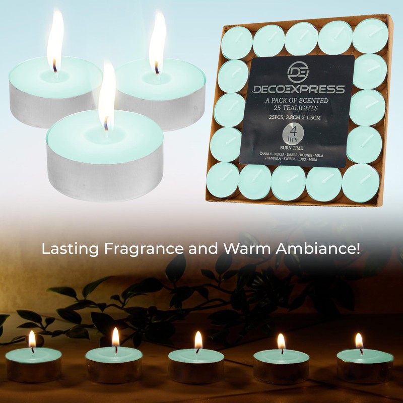 DECO EXPRESS Tea Lights Bulk Pack, 24, 25, 50, 100