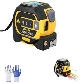 The Almighty Ruler 3-in-1 Measurement Measuring Tape,Portable Measuring Tools with Unit Conversion,with Led Display Data Memory and Automatic Locking Tape Measure (Yellow,15.74In/1.31 Ft)
