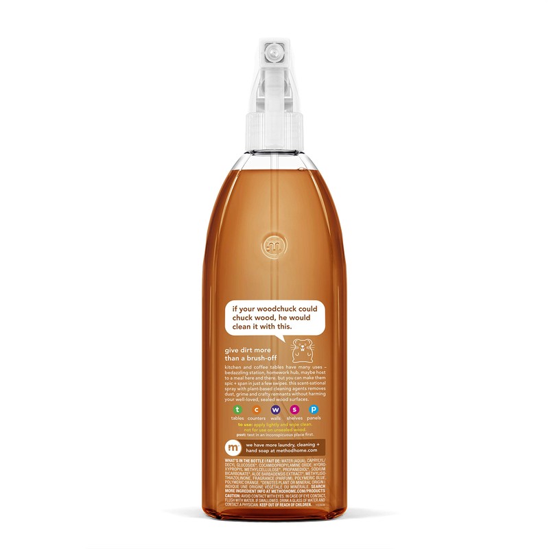 Method Daily Wood Cleaner, Almond, Cleans Shelves, Tables and Other