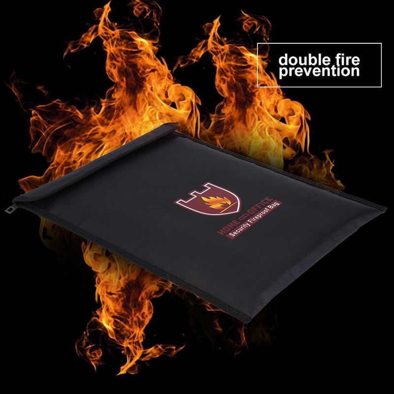 1pc Double Sided Fireproof Bag Fire Water Resistant Pouch for