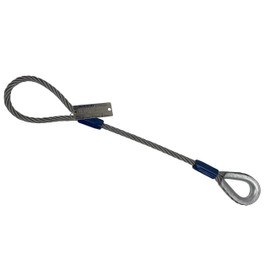 Kennedy Wire Rope & Sling Co. 3/4" x 10' Galvanized Single Leg Wire Rope Sling w/Standard Eye One End & Thimble Eye Other End (Various Sizes in Listing)