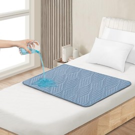 DUJUIKE Waterproof Mattress Protector, Washable, Absorbent Incontinence Pad, Suitable for Adult/Child Care, Pet Nappy Mat, Anti-Leak and Non-Slip Design (Blue, 85 x 90 cm)