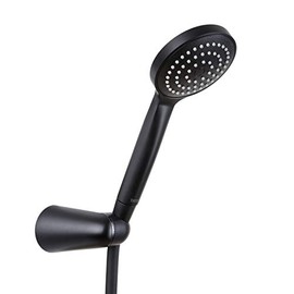 TATAY 1-function black ABS shower holder kit, including multi-position holder, and 1.5m black PVC hose