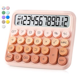 VEWINGL Mechanical Switch Calculator,Calculator Cute 12 Digit Large LCD Display and Buttons,Calculator with Large LCD Display Great for Everyday Life and Basic Office Work.with Battery
