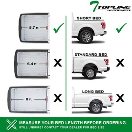 Low Profile Roll Up Soft Vinyl Truck Bed Tonneau Cover v2 Compatible with 19-24 Dodge Ram 1500 New Body Style 5.7 Feet (68.4") Short Bed