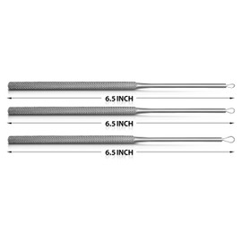 Billeau Ear Wax Removal Tool Set, Stainless Steel Ear Loop Curette Pick, Medical Grade, 3 Pieces (SET OF 3 PCS.)