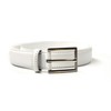 Mens 30mm (1.25") Suit Trouser Feather Stitched Leather Belt White