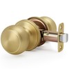 Moquin Flat Ball Passage Brushed Gold Door Knob No Lock,