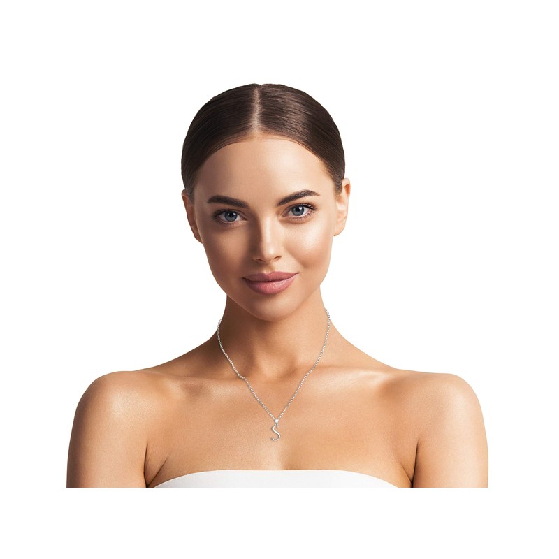 SOFIA MILANI Women's Necklace, 925 Silver, Letter Pendant, Sterling Silver