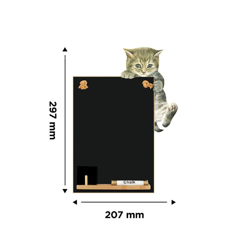 Chalkboards UK Small Memo Board/Chalkboard/Blackboard/Kitchen Chalk Board with Printed Kitten