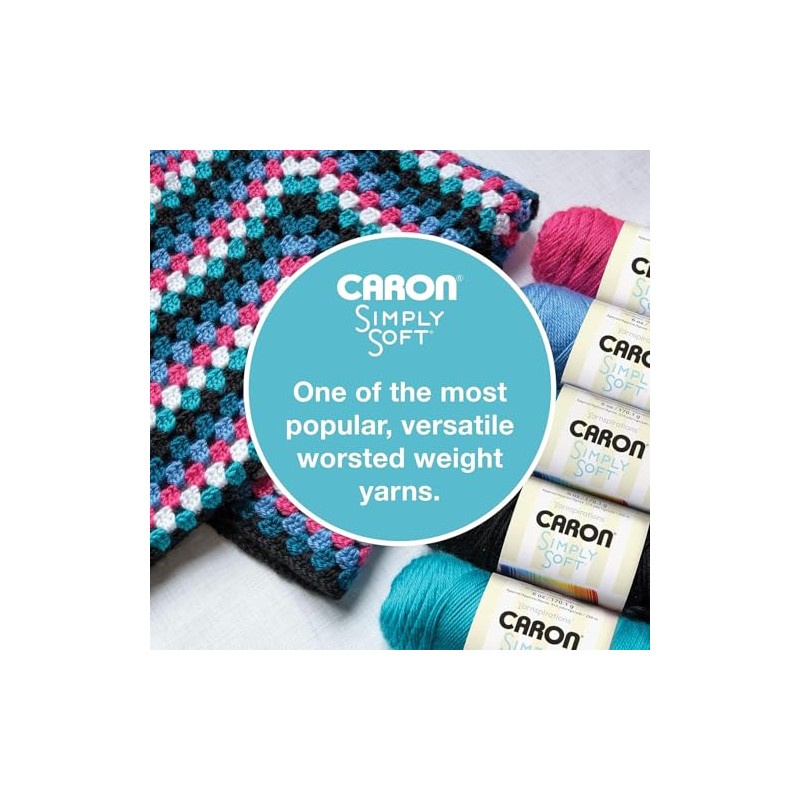 CARON Simply Soft Speckle Yarn, Blue Gingham