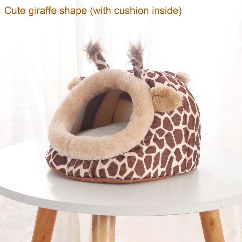 ABLAZEZAI Guinea Pig Bed with Mat, Hamster Soft Hideout House,