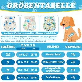 Pack of 3 Reusable Dog Nappies, Highly Absorbent Panties for Female Pets, Hygienic Washable Nappies for Dogs, Nappies for Female Dogs in Heat and Incontinence (m, Pattern 5)