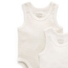 Purebaby Rib Bodysuit 2 Pack - Wheat, 0000
