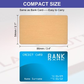 PATIKIL 30 Pack Metal Business Cards Anodized 0.8mm Thick Anodized Aluminum Blanks Name Card 3.4x2.1Inch Laser Engrave Printable Name Card for Custom DIY, Gold Tone