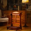 DoubleFill Solid Wood Prayer Bench Stool with Shelf and Cushion