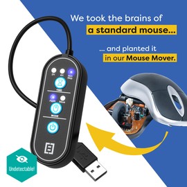 TECH8 USA, 2-in-1 Mouse Mover and Jiggler in 1, Keeps PC Active, Status Green, Undetectable, Timer Function, Dual Mode, American Company