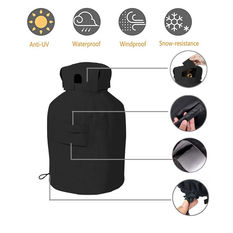 Linkool Upgrade 20 lbs Propane Tank Cover,Black,Hides Often Ugly/Rusty/Dirty Tank