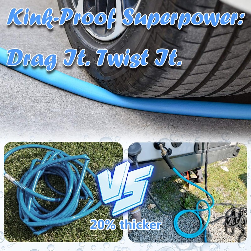 Cupohus RV Water Hose 100FT with Strain Relief Ends, Kink-Resistant