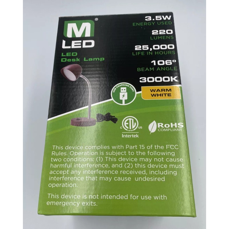 MAXLITE LED DESK LAMP 3.5W 220 LUMENS 25,000 LIFE IN