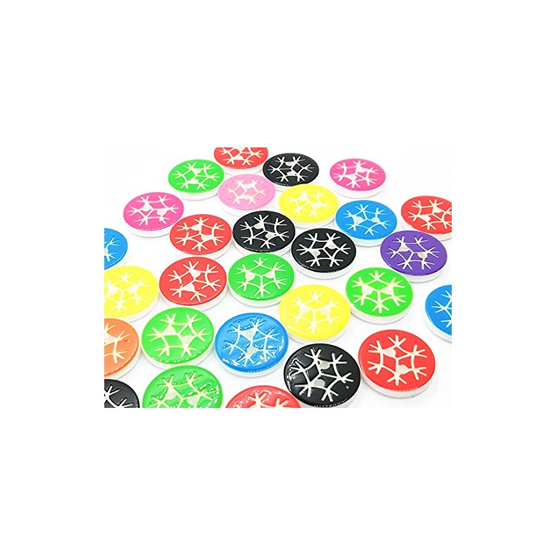 13mm Mixed Colour Christmas Snowflake Buttons (Pack of 45)
