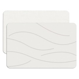 Feilifan Stone Bath Mat - Diatomaceous Earth Mat, Fast-Drying Diatomite Shower Mat, Water Super Absorbent Stone Mats for Bathroom Kitchen, Easy to Clean (Ripple White, 23.5" × 15")