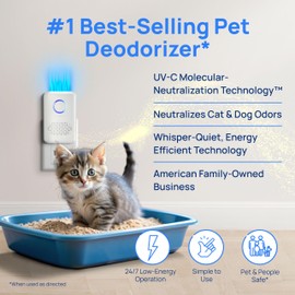Clarifion ODRx - UV-C Cat Odor Deodorizer & Eliminator, Removes Cat Pee Smell, Filterless, Quiet, Compact Air Freshener for Bedrooms, Living Rooms, Litter Box Areas, Eliminates Ammonia Odors
