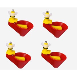 Farm Basics Peck Free Poultry Waterer Drinker Cups (4 pcs) for Chickens, Ducks, & Quail