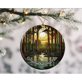 Congaree National Park Ornament, Stained Glass Look Ornament, National Parks Christmas Ornament, Keepsake Ornament, Travel Souvenirs, Christmas Ornament Ceramic Gift Printed on Both Sides