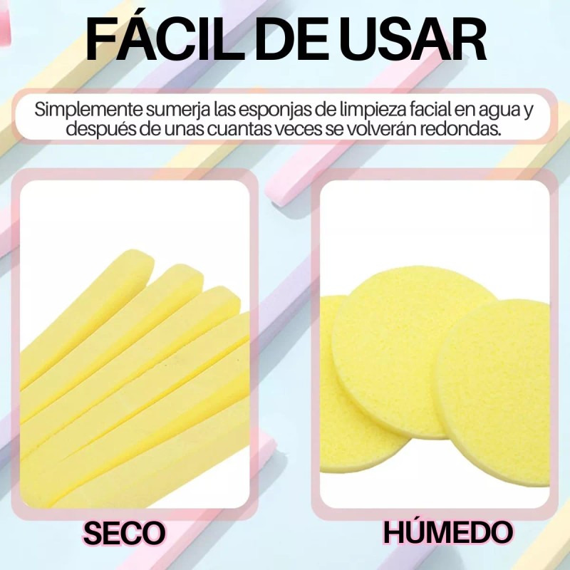 Universo en Linea Esponja Fibra Celulosa Natural Limpieza Facial Pachs