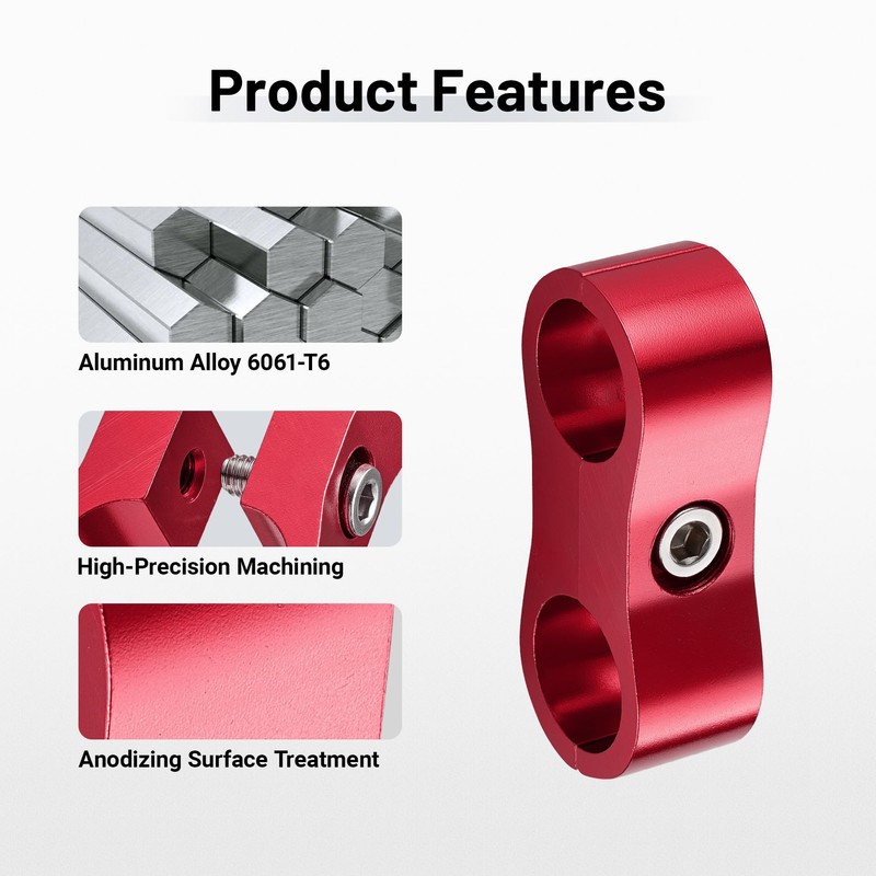 EVIL ENERGY Hose Separator Clamp, Fuel Line Mounting Clamp Aluminum
