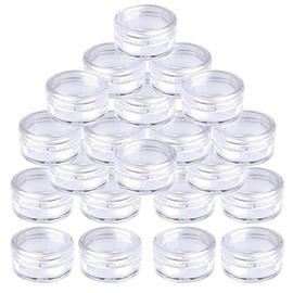 HNJUSR Pack of 24 Jars, 3 ml Empty Jars, Clear Jars, Mini Tins, Cream Jar, Empty Transparent Jar with Screw Cap, Travel Potty Container Set, for Lotion, Cream, Mini Candles, Cosmetics