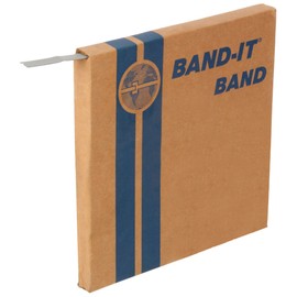 BAND-IT C20399 201 Stainless Steel Bright Annealed Finish Band, 3/8" Width X 0.025" Thick, 100 Feet Roll