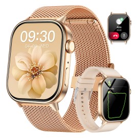 Reloj Inteligente Mujer Con Gps Smartwatch Llamadas Bluetooth Reloj Inteligente Señora Salud Deportivo Fitness Tracker Smartwatches Jioye Waier Gold Beige Beige Beige