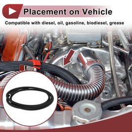 HEROFFIX 1 Pcs Fuel Line Hose Vacuum Hose Automotive Fuel Hose 12ft 0.44"ID 0.64"OD Black CPE Rubber,Nylon Braided AN-8