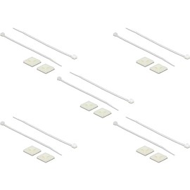 DeLOCK Mounting Base 25 x 25 mm with Cable Tie Length 150 x Width 3.6 mm White 10