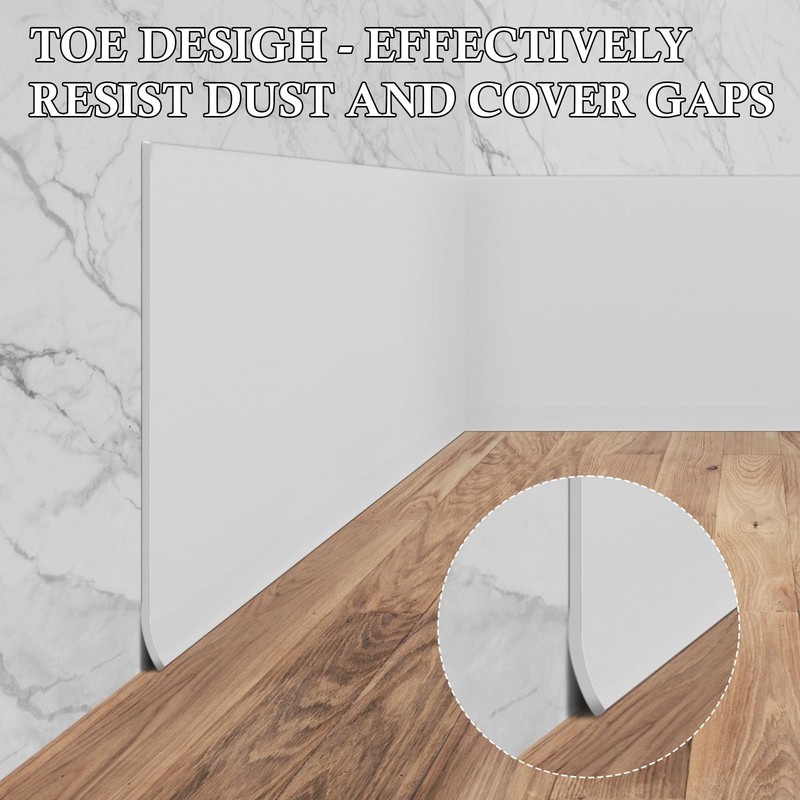 POPAKAN Flexible Baseboard Molding Trim 4" x 40 ft, Self-Adhesive