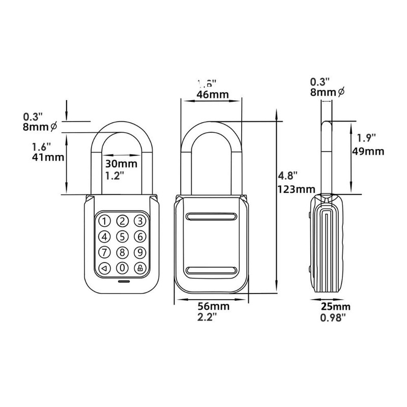 Bouware Smart Padlock Alpha1 Heavy-Duty Electronic Padlock Combination Weatherproof Digital