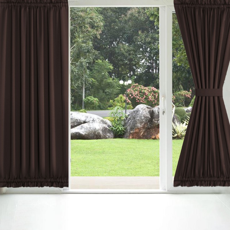 2 Panel French Door Curtains With Rod Pocket Tieback Indoor