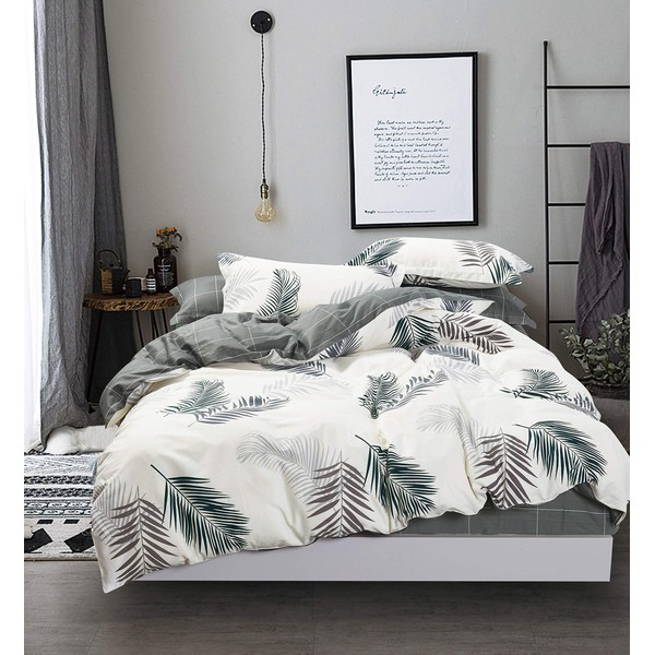 Swanson Beddings Reversible Evergreen 3-Piece 100% Cotton Bedding Set: Duvet